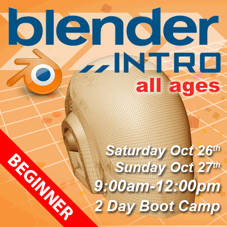 Introduction to Blender – 2 Day Animation Boot Camp starts October 26