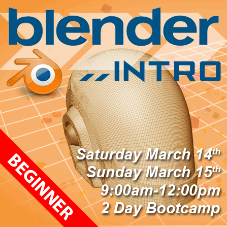 Introduction to Blender – 2 Day Animation Boot Camp starts March 14
