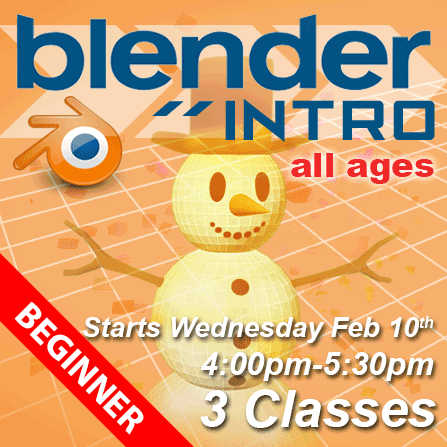 Introduction to 3D Animation - starts Wednesday February 10
