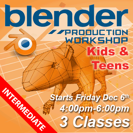 Blender Production Workshop - Starts Friday December 6