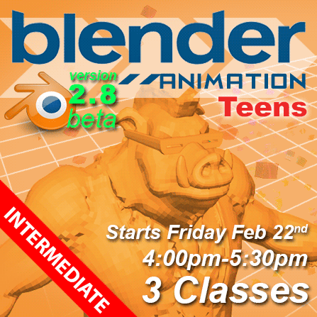 Blender Animation For Teens – Starts Friday February 22